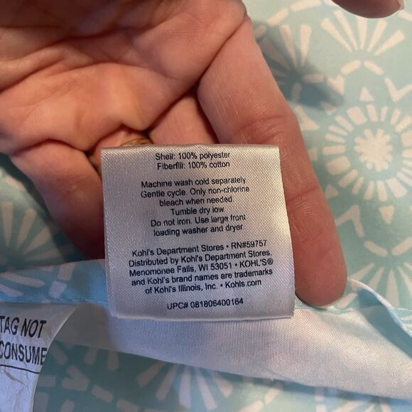 The Big One Reversible King Size Quilt & 2 Shams Set Blue Mandala Geometric - Picture 6 of 7